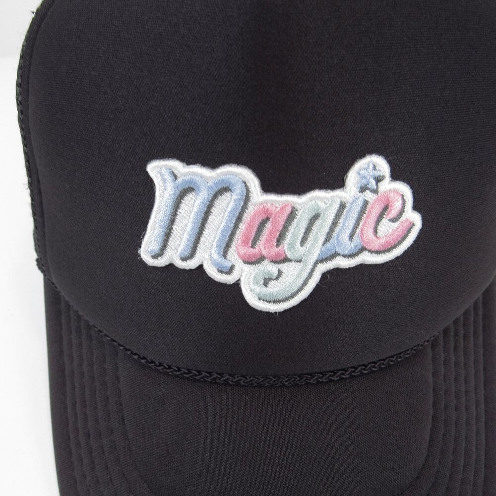Magic Embroidered Woman's Hat Black Rope Trucker Foam Cap - Picture 3 of 10